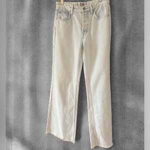 We The Free Light Wash Straight Leg Jeans Raw Hem size 26 🚨see last 3 pics #989